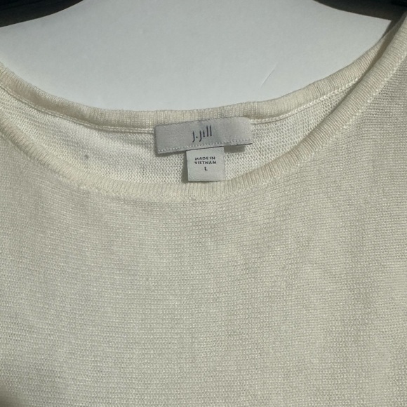 Linen blend J. Jill  cardigan & top  fringed sleeves size large set - Picture 5 of 7